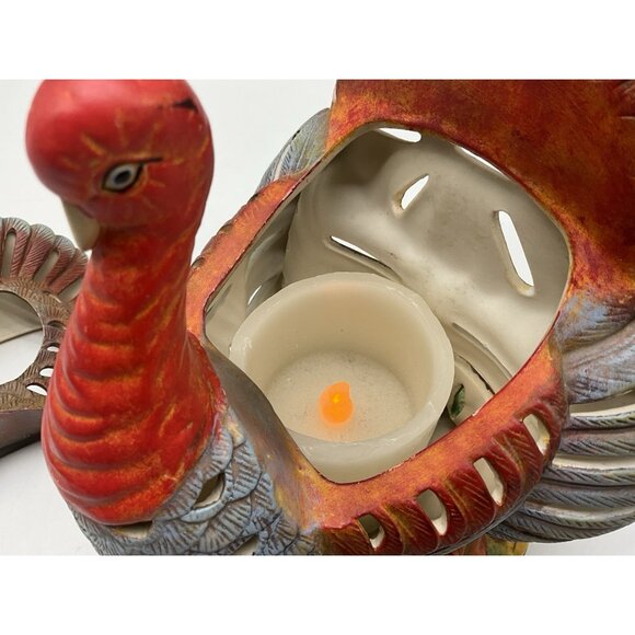PartyLite 10" Turkey Tea Light Candle Holder Thanksgiving Table Setting wo/ Box - Picture 8 of 10